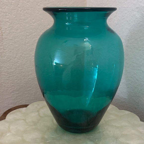 BLENKO Other - Blenko Teal Handblown Art Glass Vase